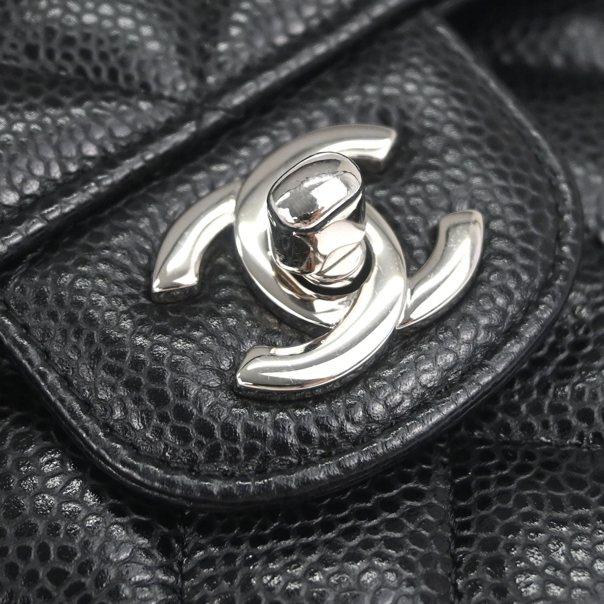 Chanel Black Caviar Skin Small Classic Double Flap Shoulder Bag