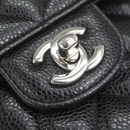 Chanel Black Caviar Skin Small Classic Double Flap Shoulder Bag
