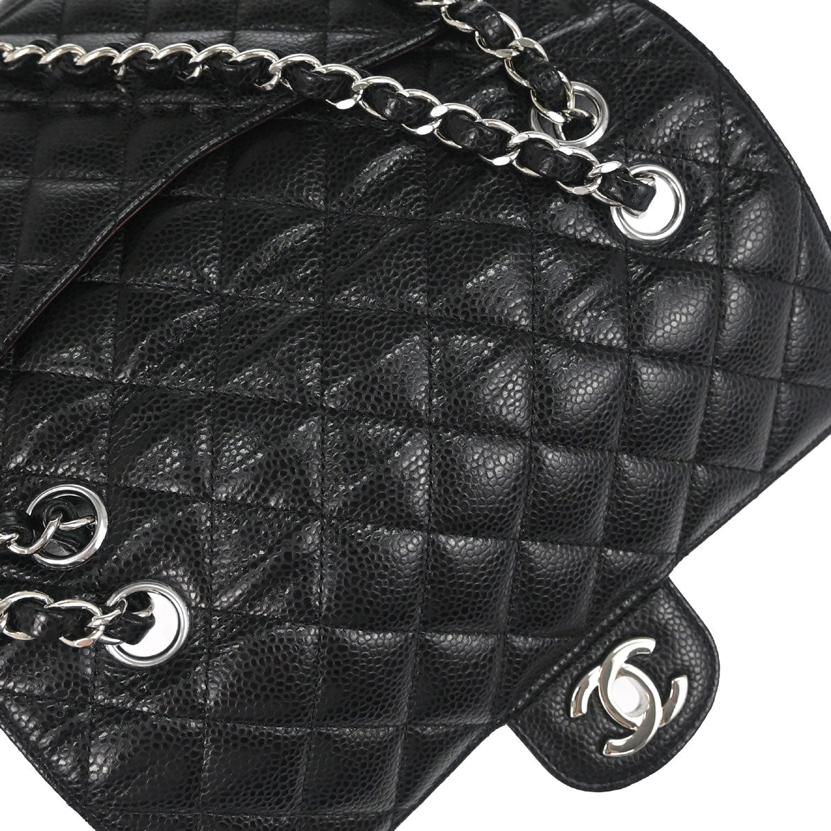 Chanel Black Caviar Skin Small Classic Double Flap Shoulder Bag