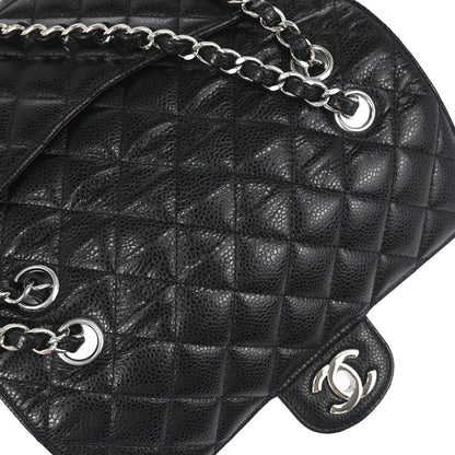 Chanel Black Caviar Skin Small Classic Double Flap Shoulder Bag
