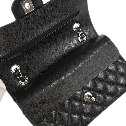 Chanel Black Caviar Skin Small Classic Double Flap Shoulder Bag