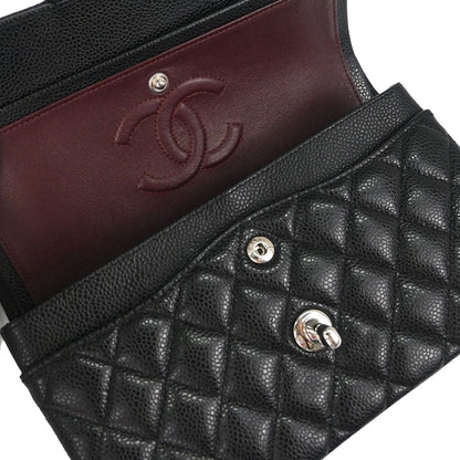 Chanel Black Caviar Skin Small Classic Double Flap Shoulder Bag