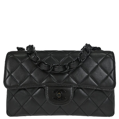 Chanel Black Lambskin Single Flap Shoulder Bag