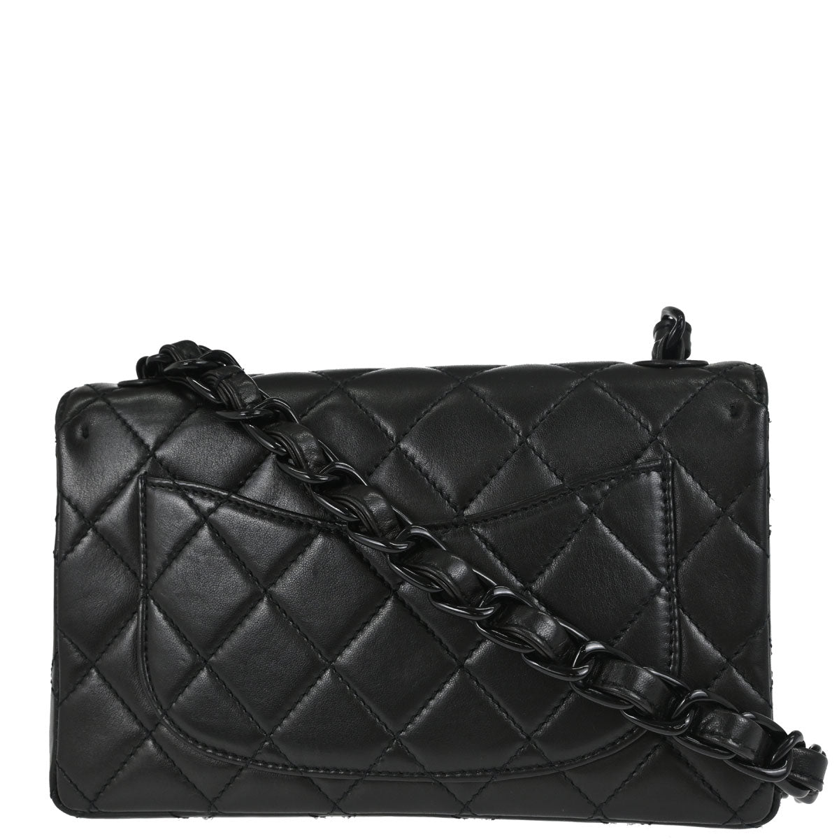 Chanel Black Lambskin Single Flap Shoulder Bag