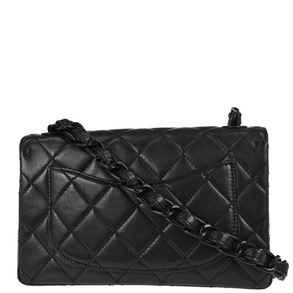Chanel Black Lambskin Single Flap Shoulder Bag