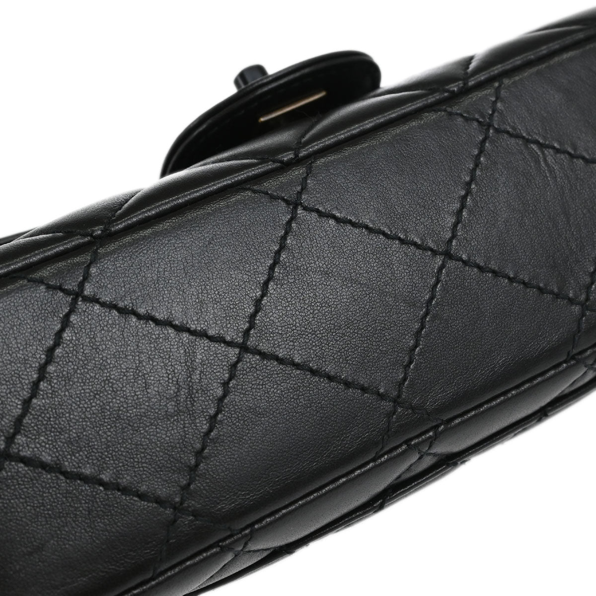 Chanel Black Lambskin Single Flap Shoulder Bag