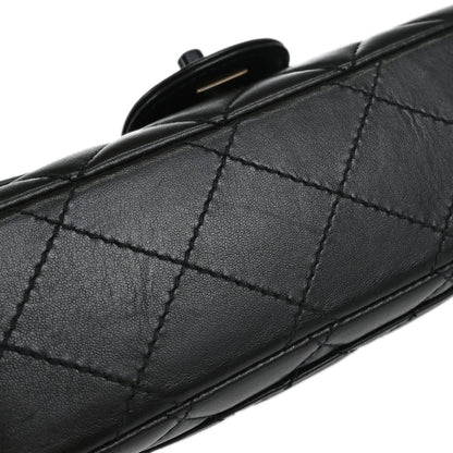 Chanel Black Lambskin Single Flap Shoulder Bag