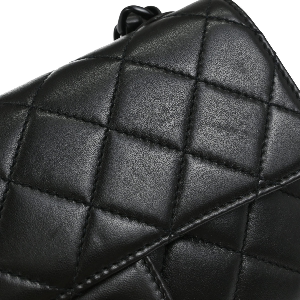 Chanel Black Lambskin Single Flap Shoulder Bag