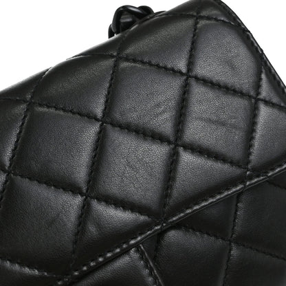 Chanel Black Lambskin Single Flap Shoulder Bag