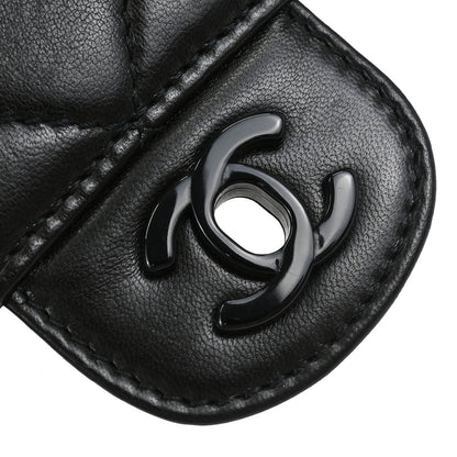 Chanel Black Lambskin Single Flap Shoulder Bag