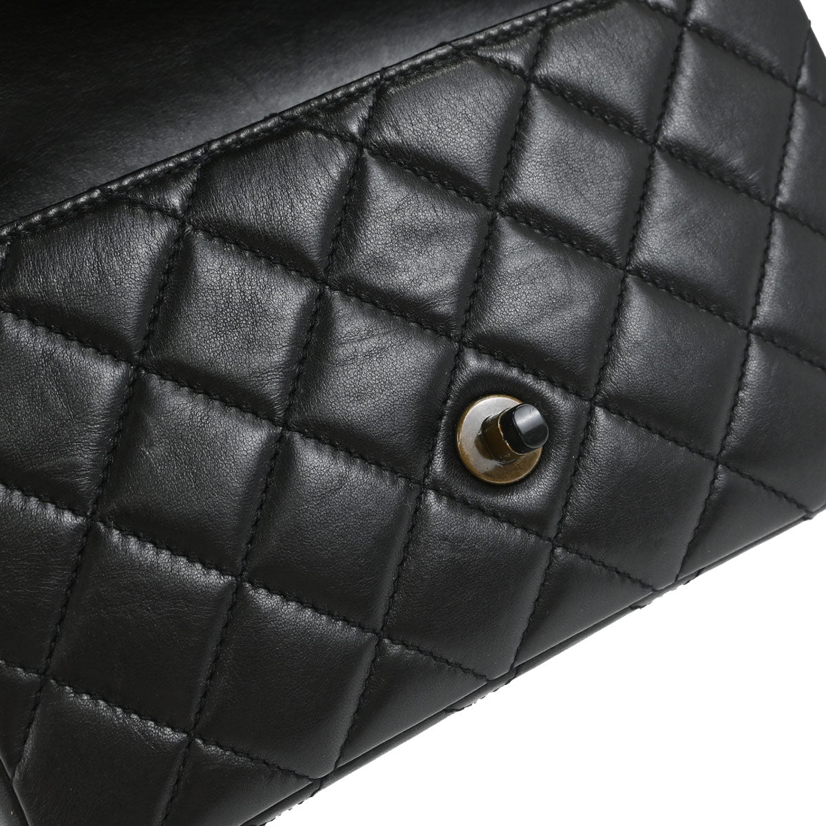 Chanel Black Lambskin Single Flap Shoulder Bag