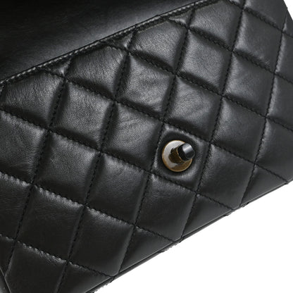 Chanel Black Lambskin Single Flap Shoulder Bag