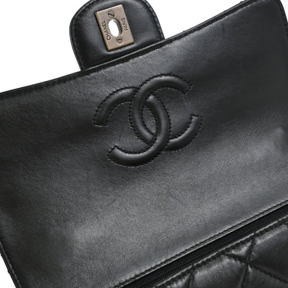 Chanel Black Lambskin Single Flap Shoulder Bag