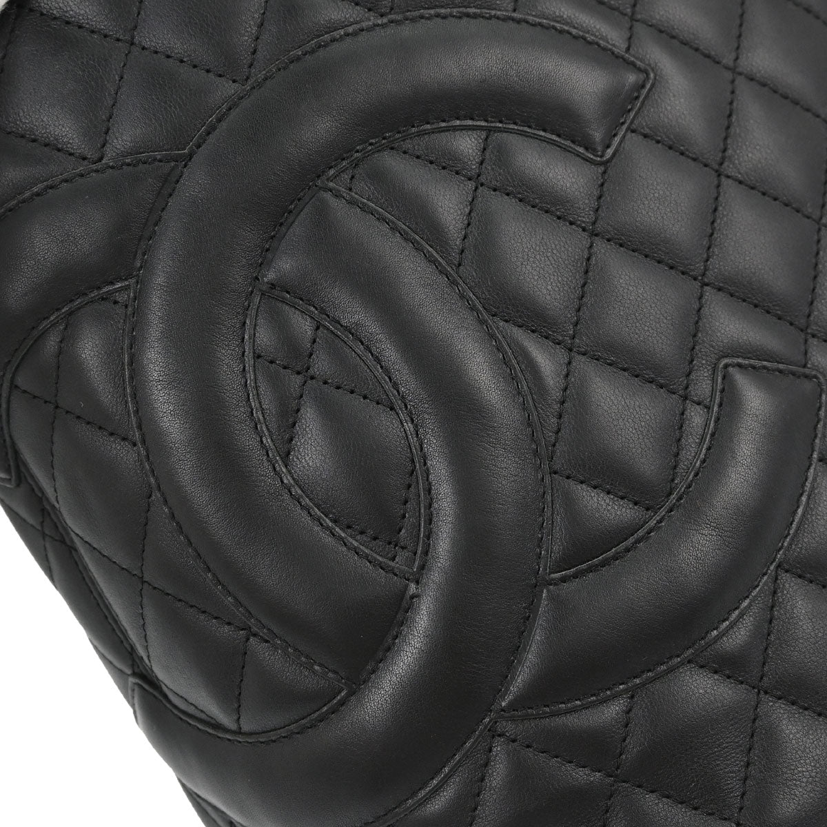 Chanel 2004-2005 Black Calfskin Cambon Ligne Tote Handbag