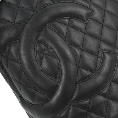 Chanel 2004-2005 Black Calfskin Cambon Ligne Tote Handbag
