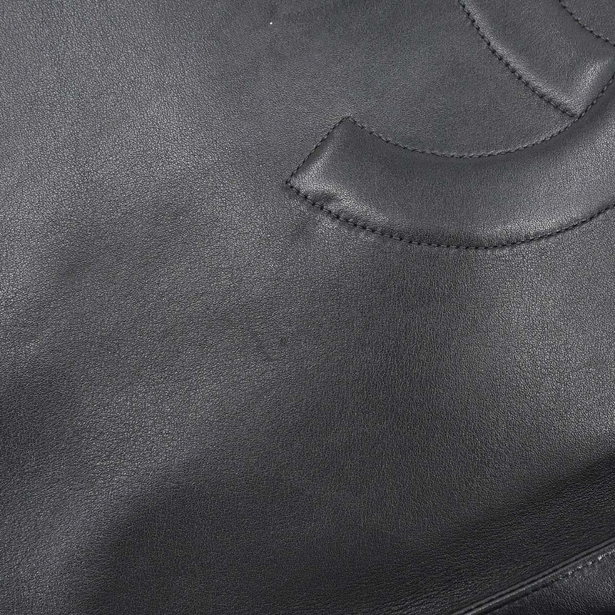 Chanel 1994-1996 Black Lambskin Chain Tote Shoulder Bag