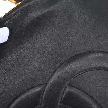 Chanel 1994-1996 Black Lambskin Chain Tote Shoulder Bag