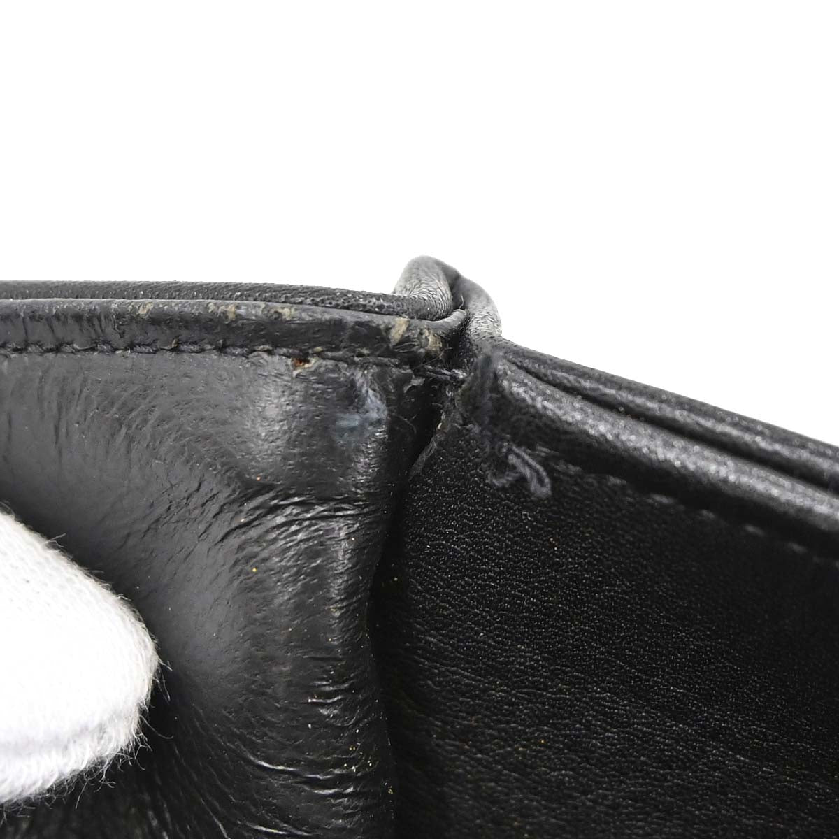 Chanel 1994-1996 Black Lambskin Chain Tote Shoulder Bag