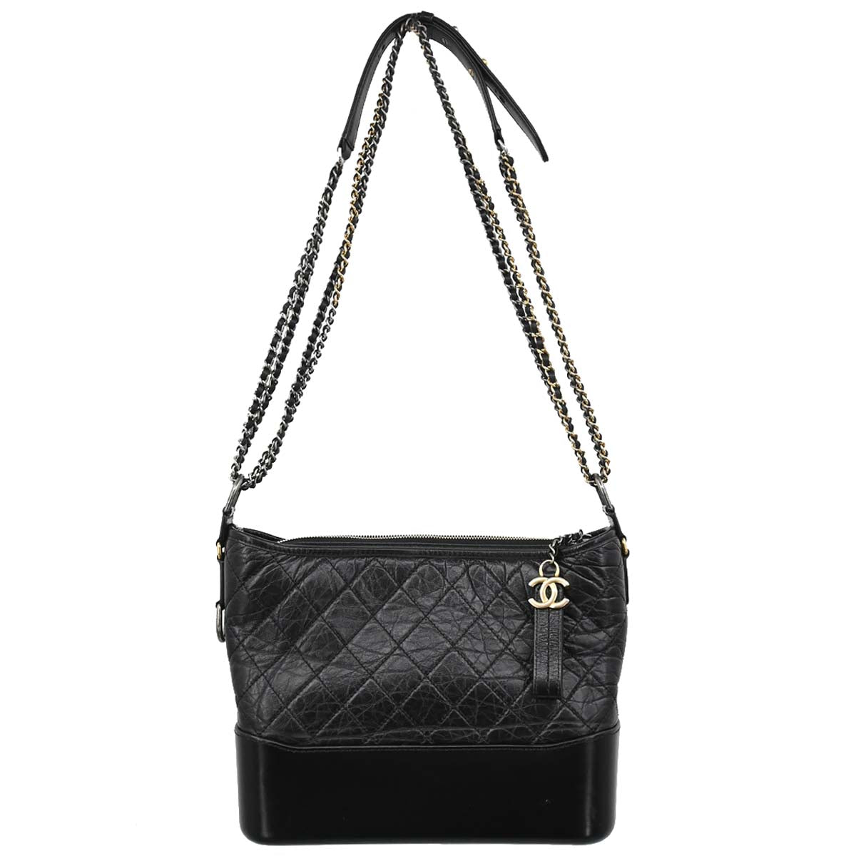 Chanel Black Calfskin Medium Gabrielle Shoulder Bag