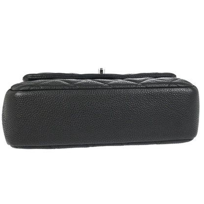 Chanel Black Caviar Skin Straight Flap Shoulder Bag