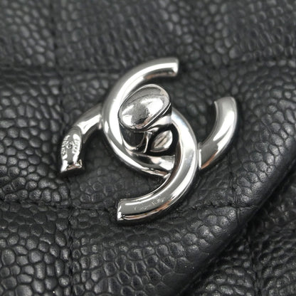 Chanel Black Caviar Skin Straight Flap Shoulder Bag