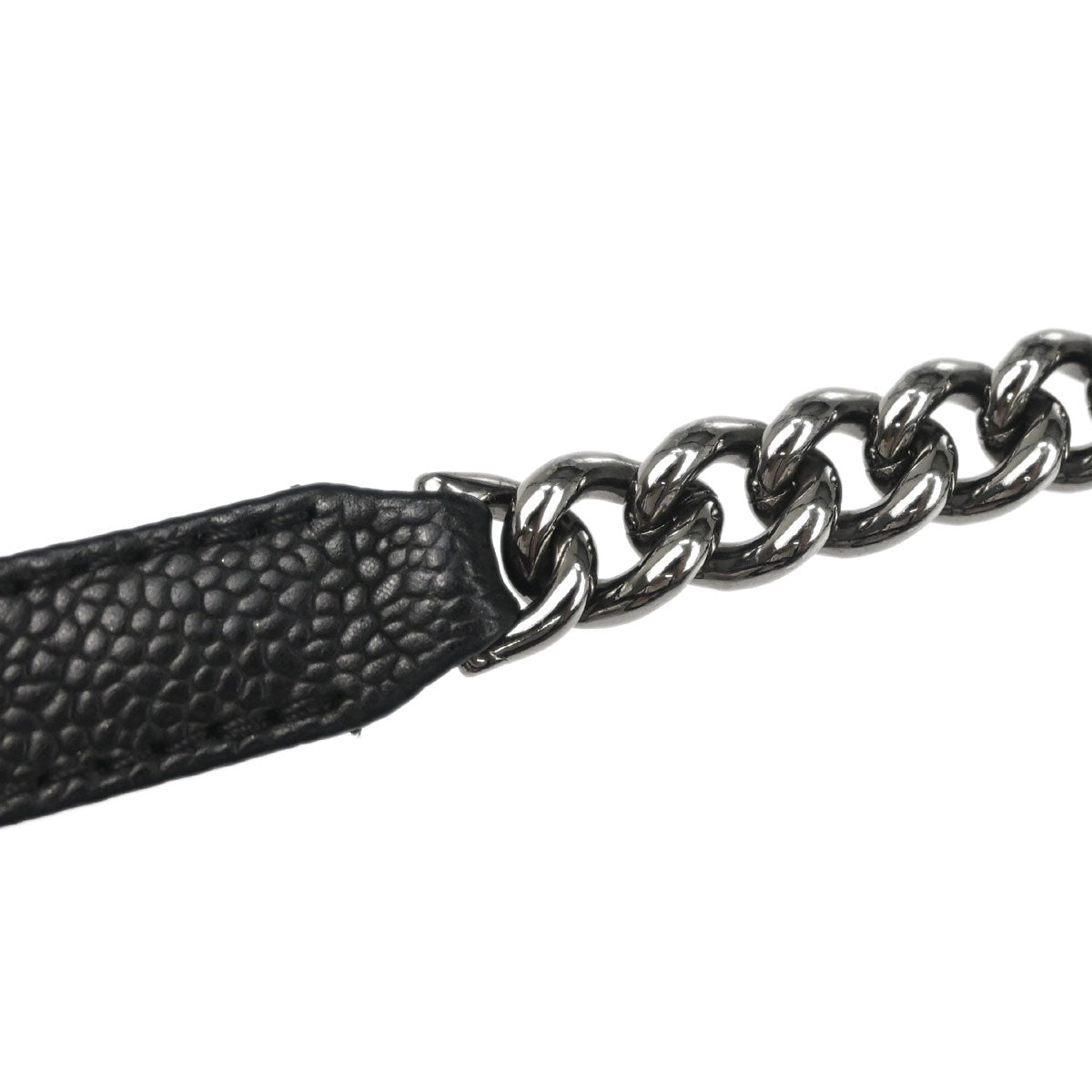 Chanel Black Caviar Skin Straight Flap Shoulder Bag