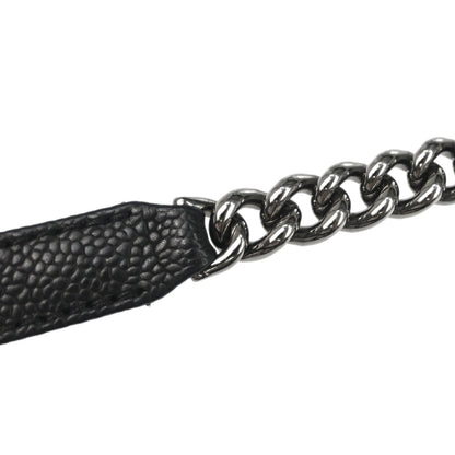 Chanel Black Caviar Skin Straight Flap Shoulder Bag