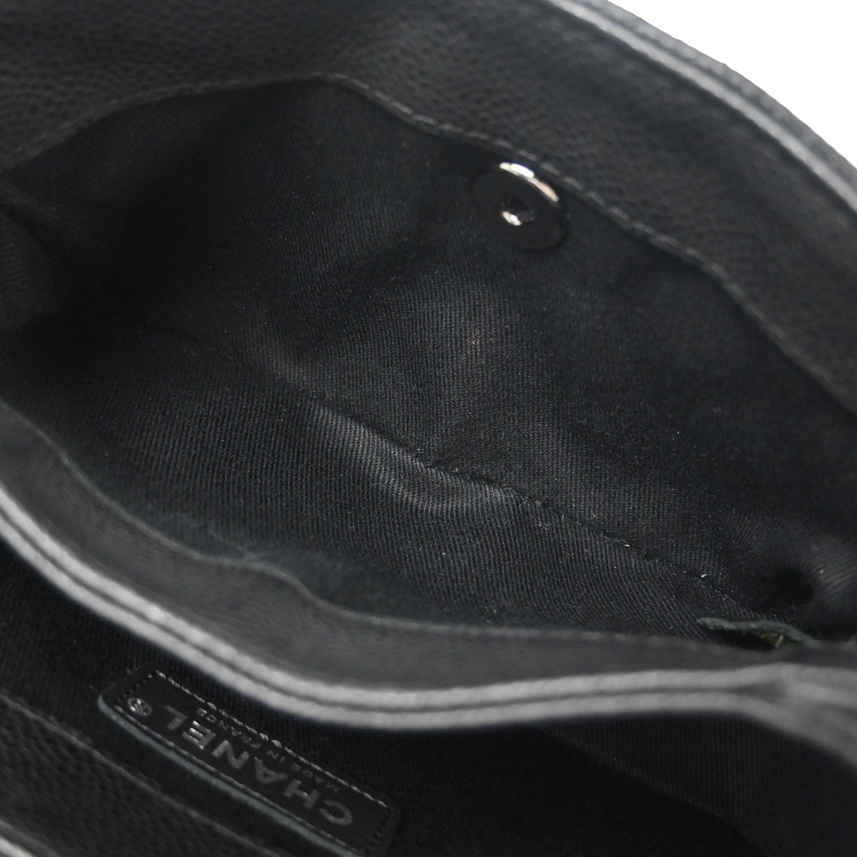 Chanel Black Caviar Skin Straight Flap Shoulder Bag