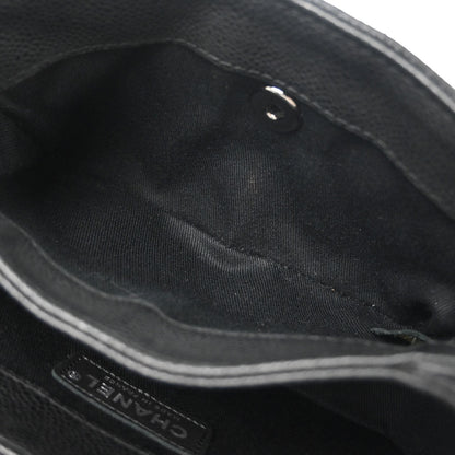 Chanel Black Caviar Skin Straight Flap Shoulder Bag