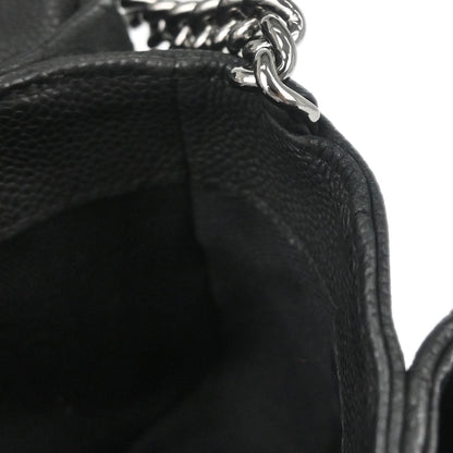 Chanel Black Caviar Skin Straight Flap Shoulder Bag