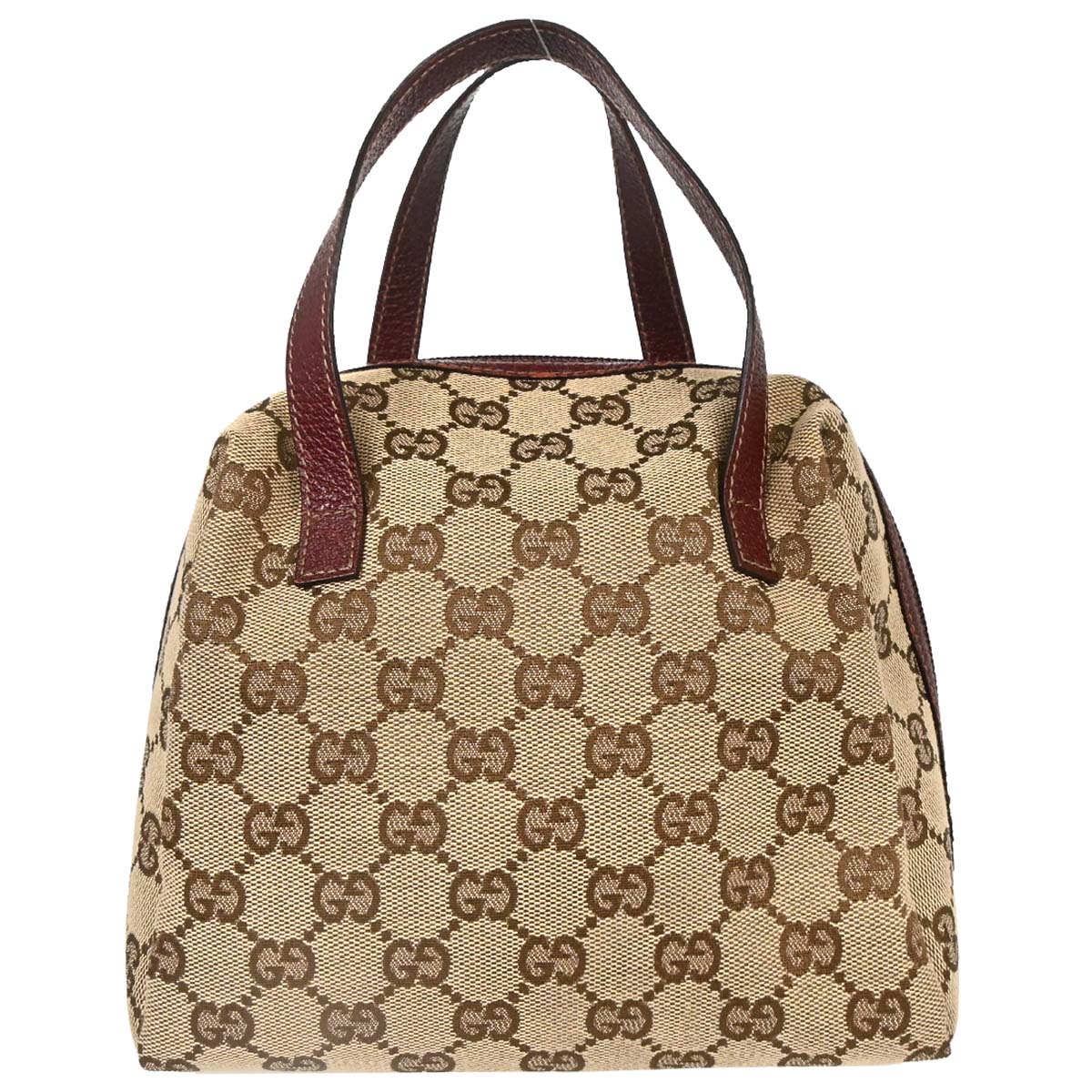 Gucci Beige Bordeaux Canvas GG Handbag