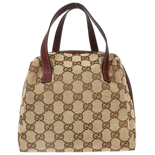Gucci Beige Bordeaux Canvas GG Handbag