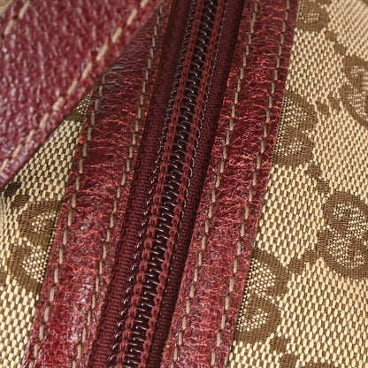 Gucci Beige Bordeaux Canvas GG Handbag