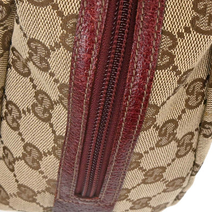Gucci Beige Bordeaux Canvas GG Handbag