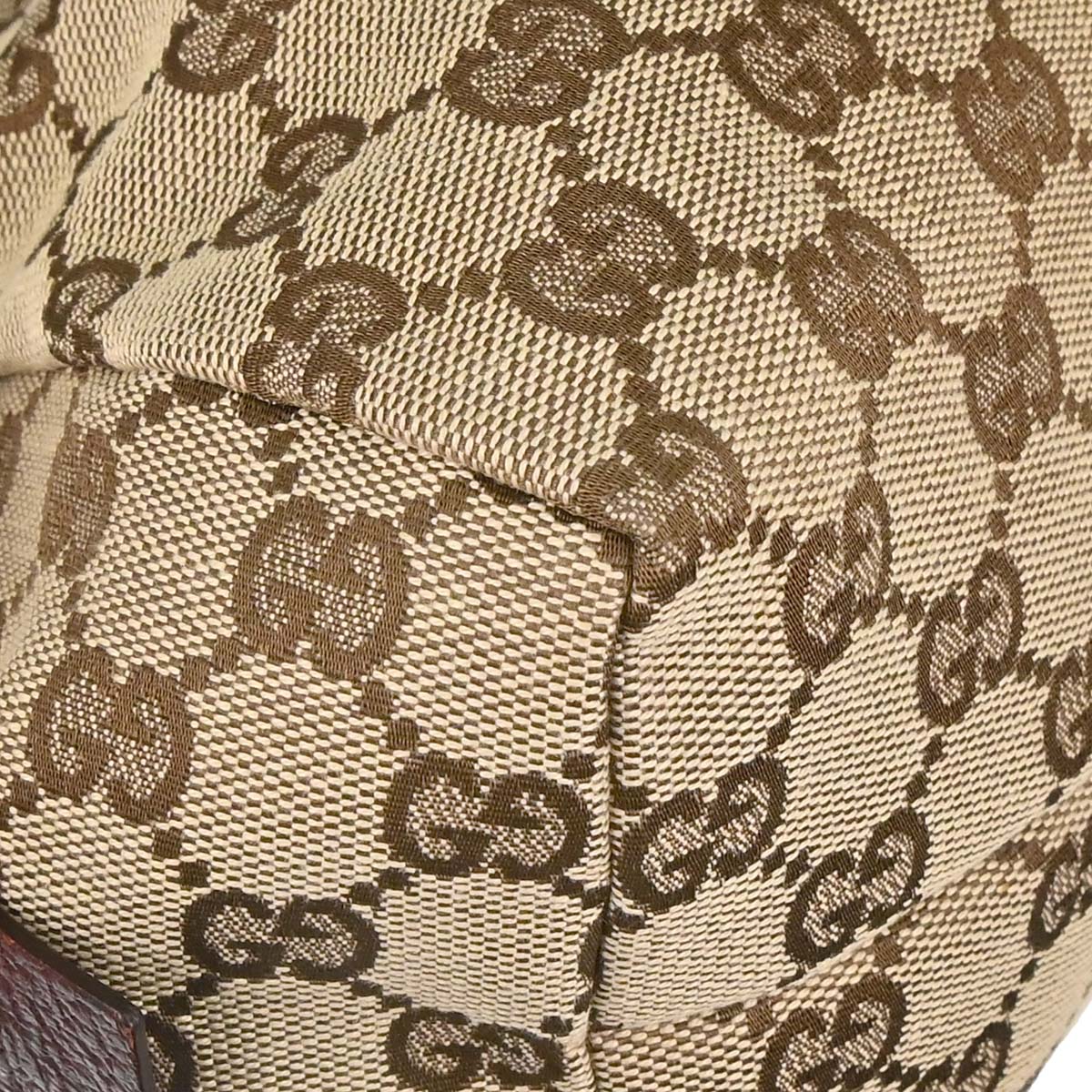 Gucci Beige Bordeaux Canvas GG Handbag