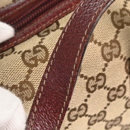 Gucci Beige Bordeaux Canvas GG Handbag