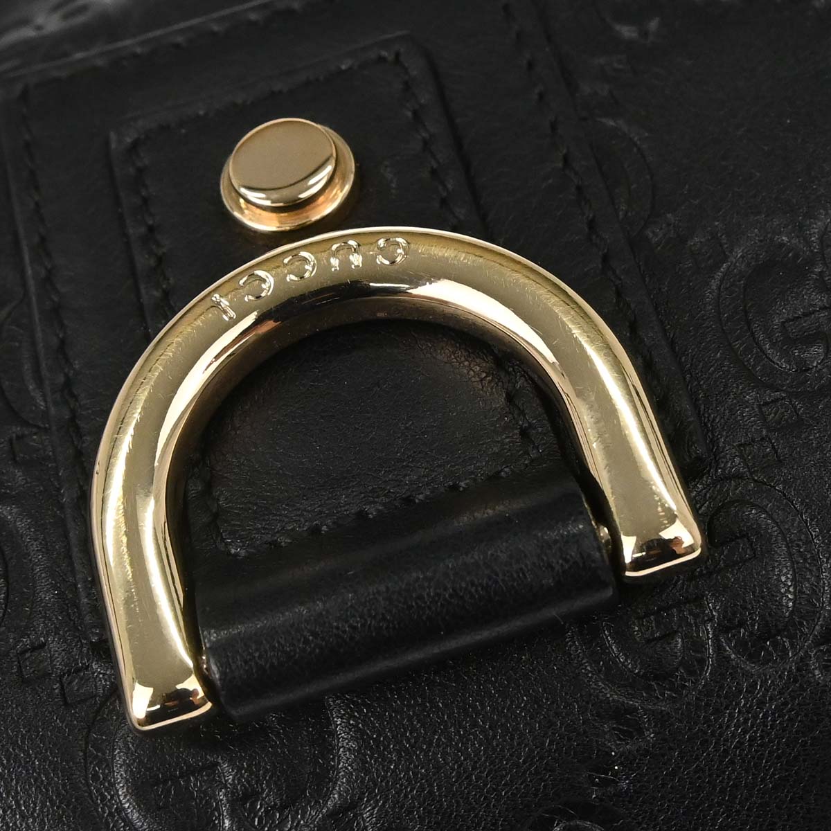 Gucci Black Guccissima Abbey D-ring Handbag