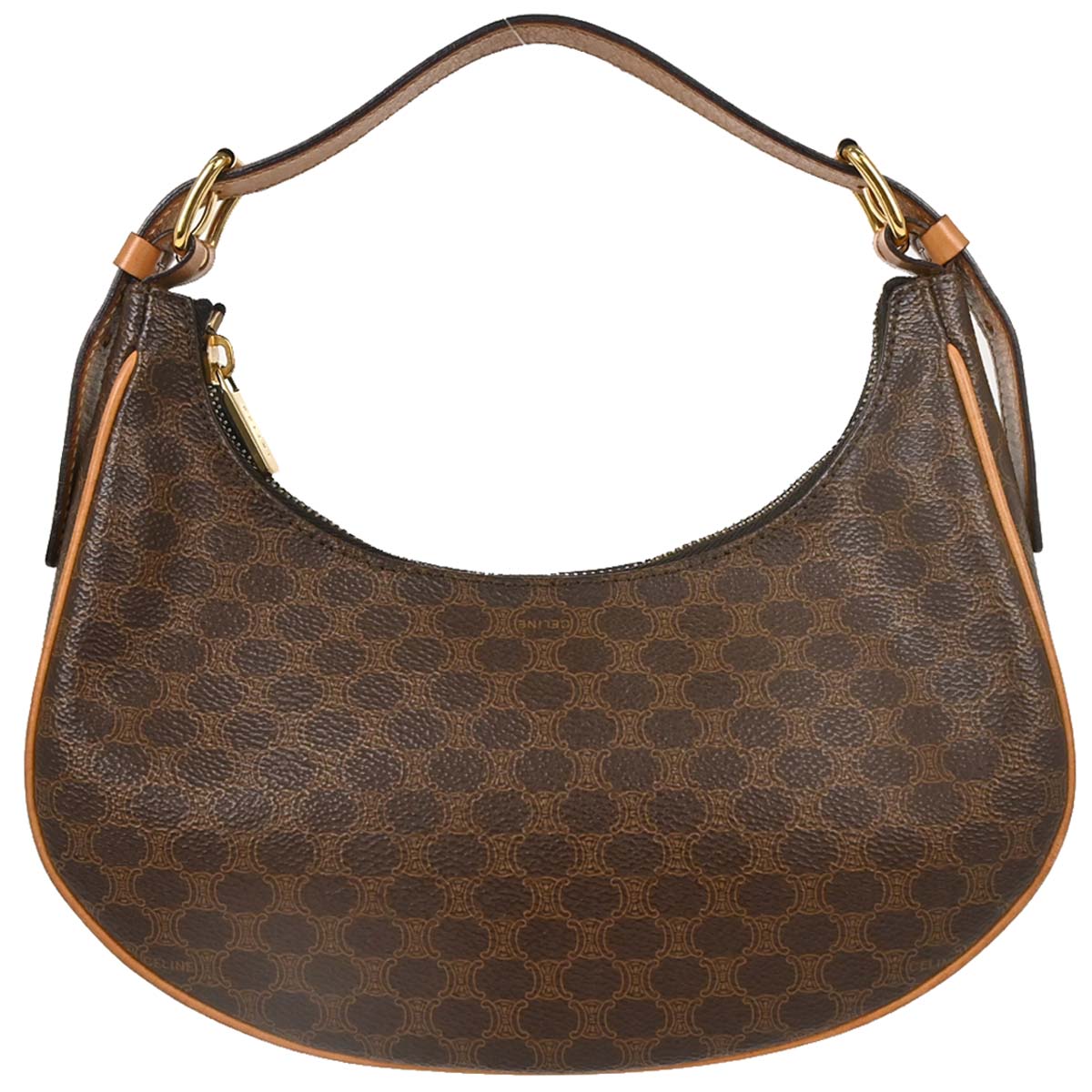 Celine Brown Macadam Hobo Handbag