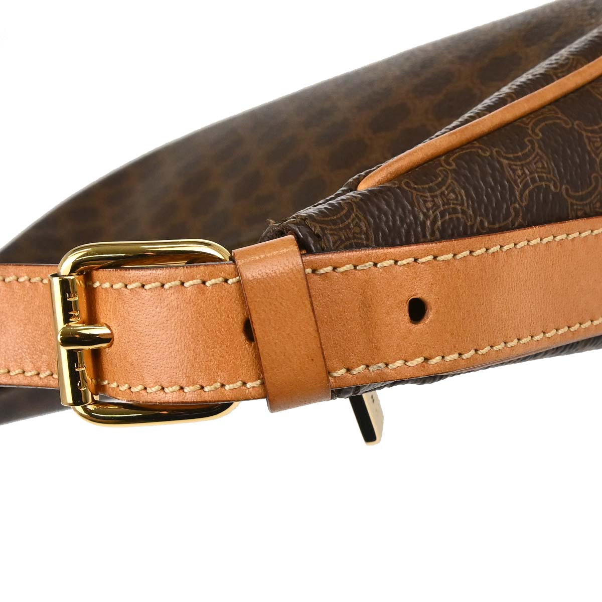 Celine Brown Macadam Hobo Handbag