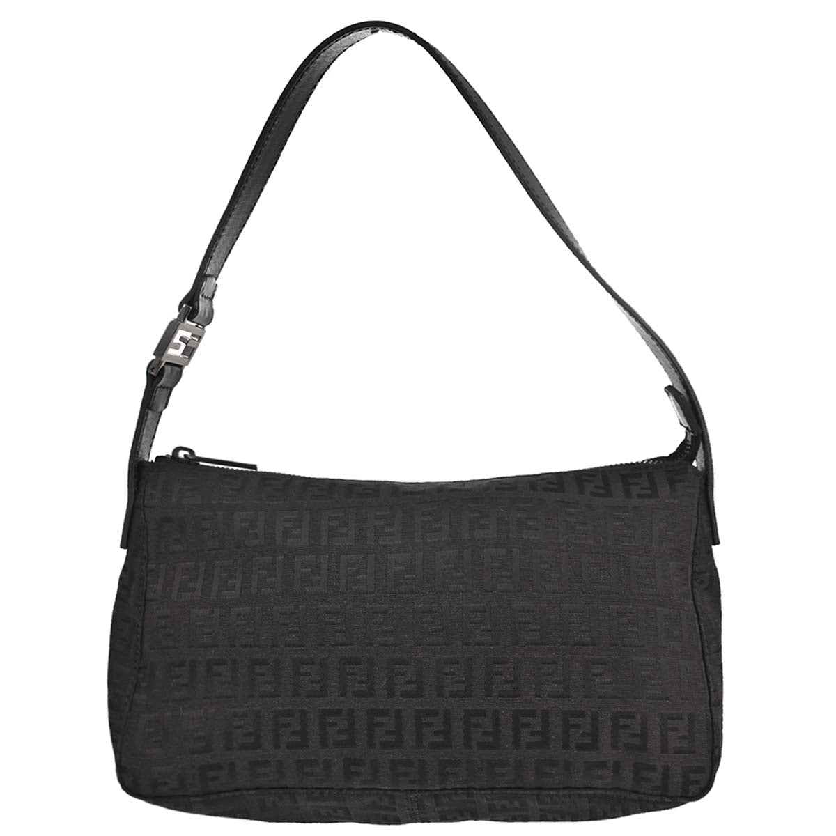 Fendi Black Canvas Zucchino Handbag