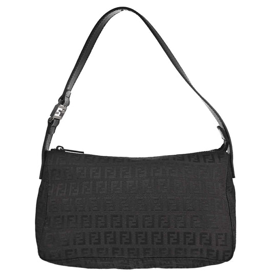 Fendi Black Canvas Zucchino Handbag