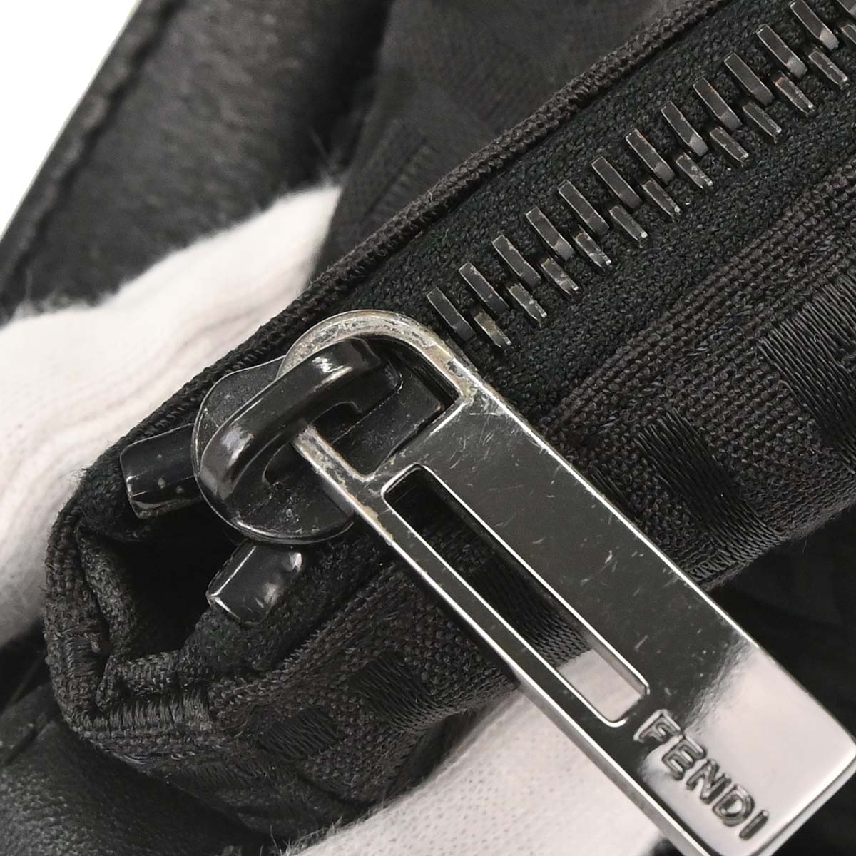 Fendi Black Canvas Zucchino Handbag
