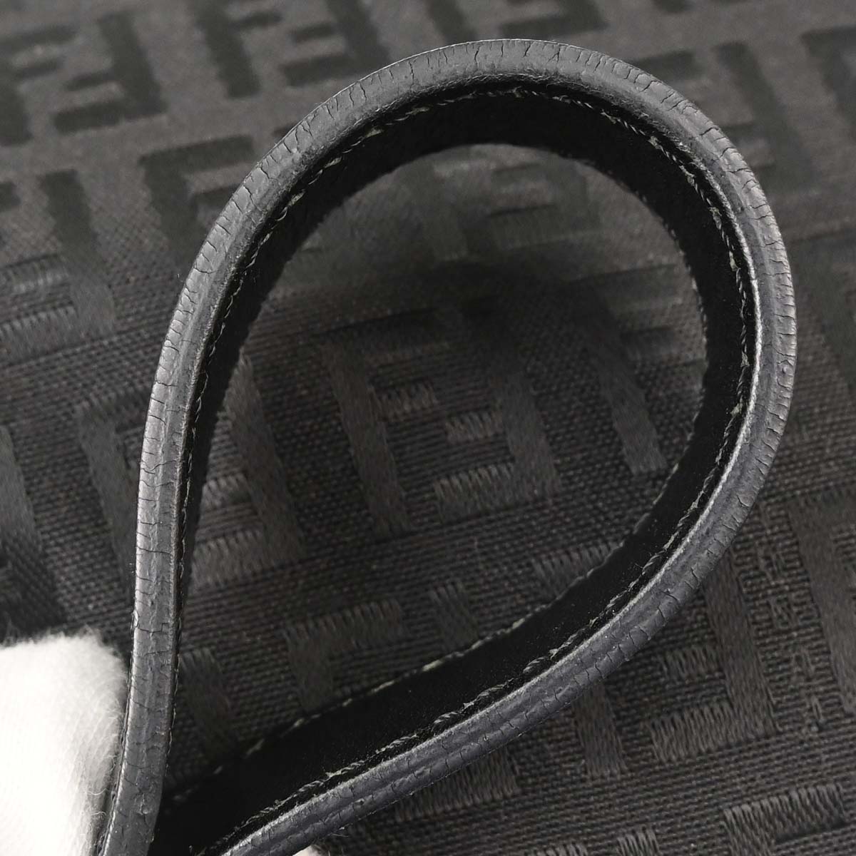 Fendi Black Canvas Zucchino Handbag