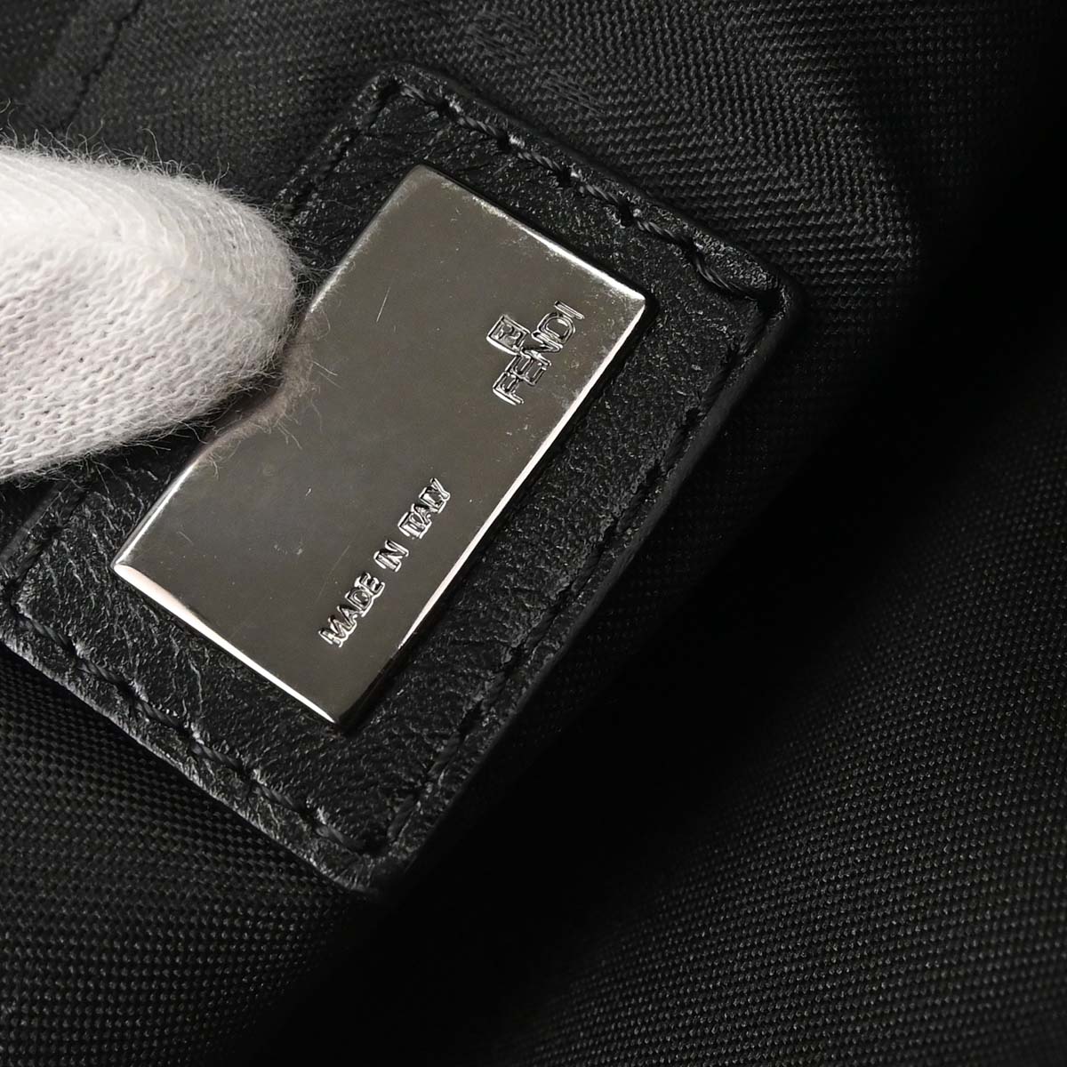 Fendi Black Canvas Zucchino Handbag