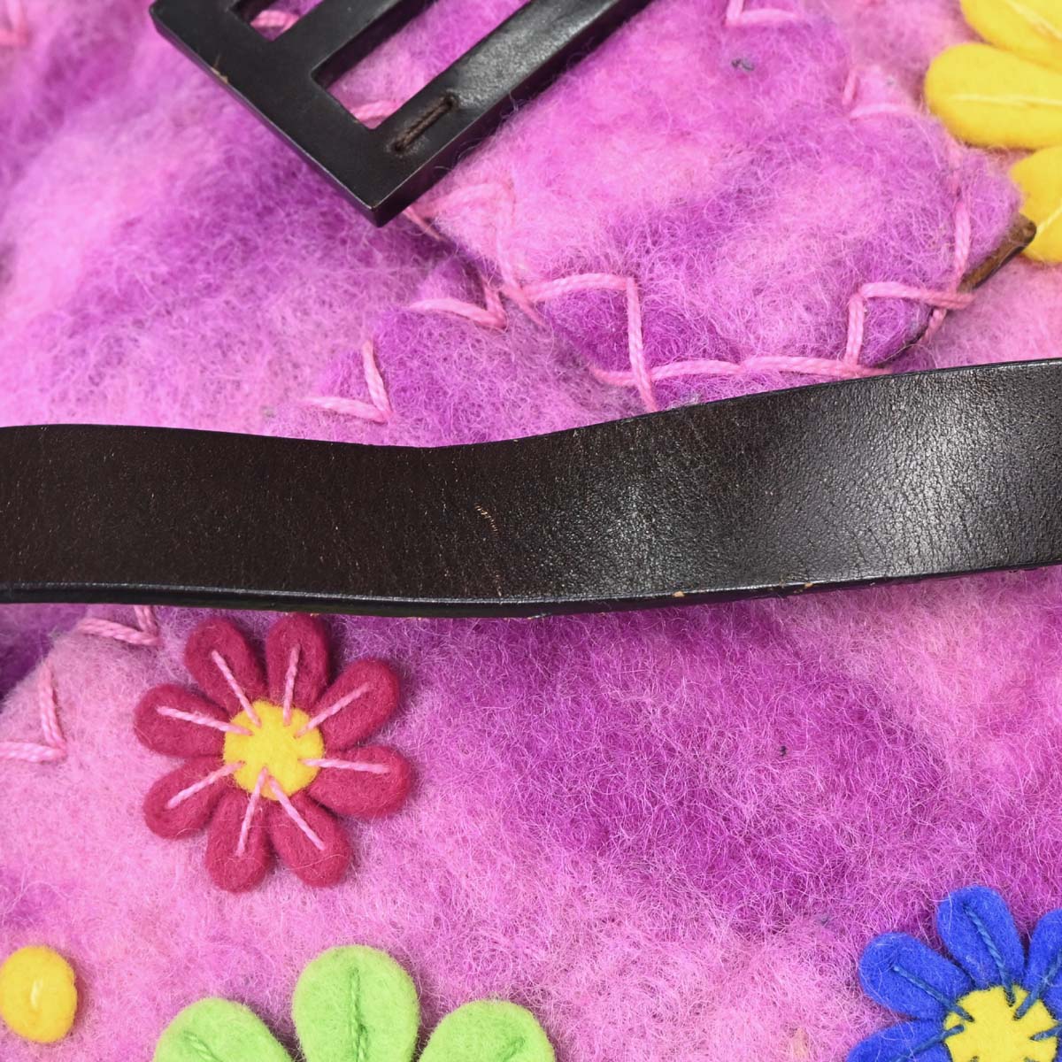 Fendi Purple Felt Patchwork Mamma Baguette Handbag