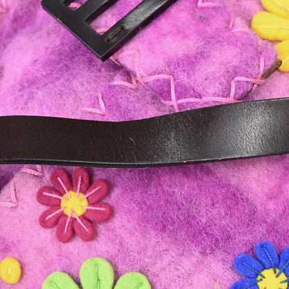 Fendi Purple Felt Patchwork Mamma Baguette Handbag