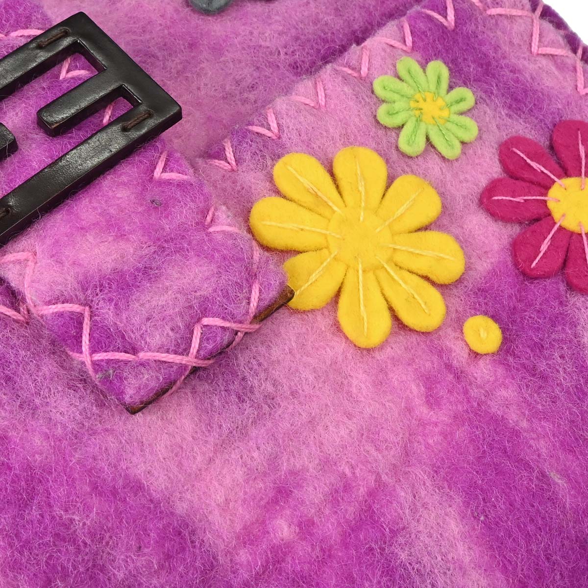 Fendi Purple Felt Patchwork Mamma Baguette Handbag