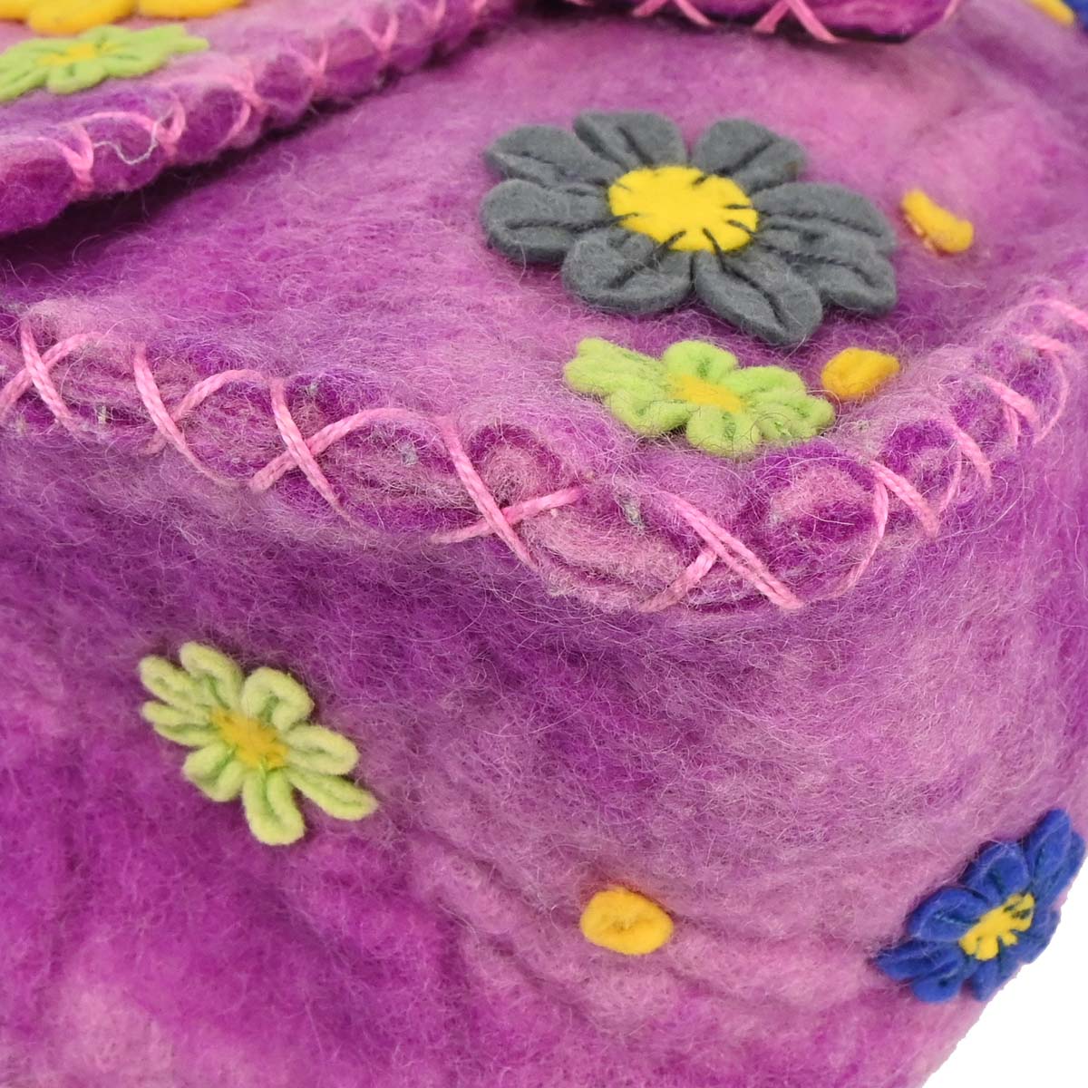 Fendi Purple Felt Patchwork Mamma Baguette Handbag