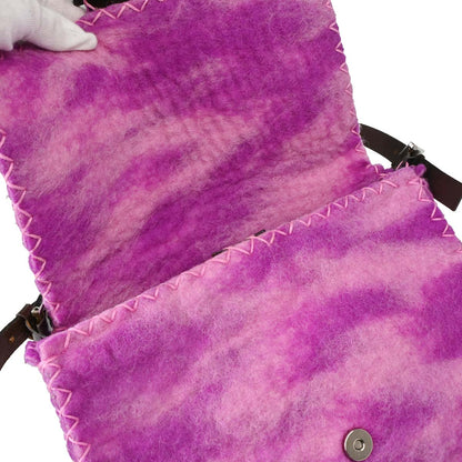 Fendi Purple Felt Patchwork Mamma Baguette Handbag
