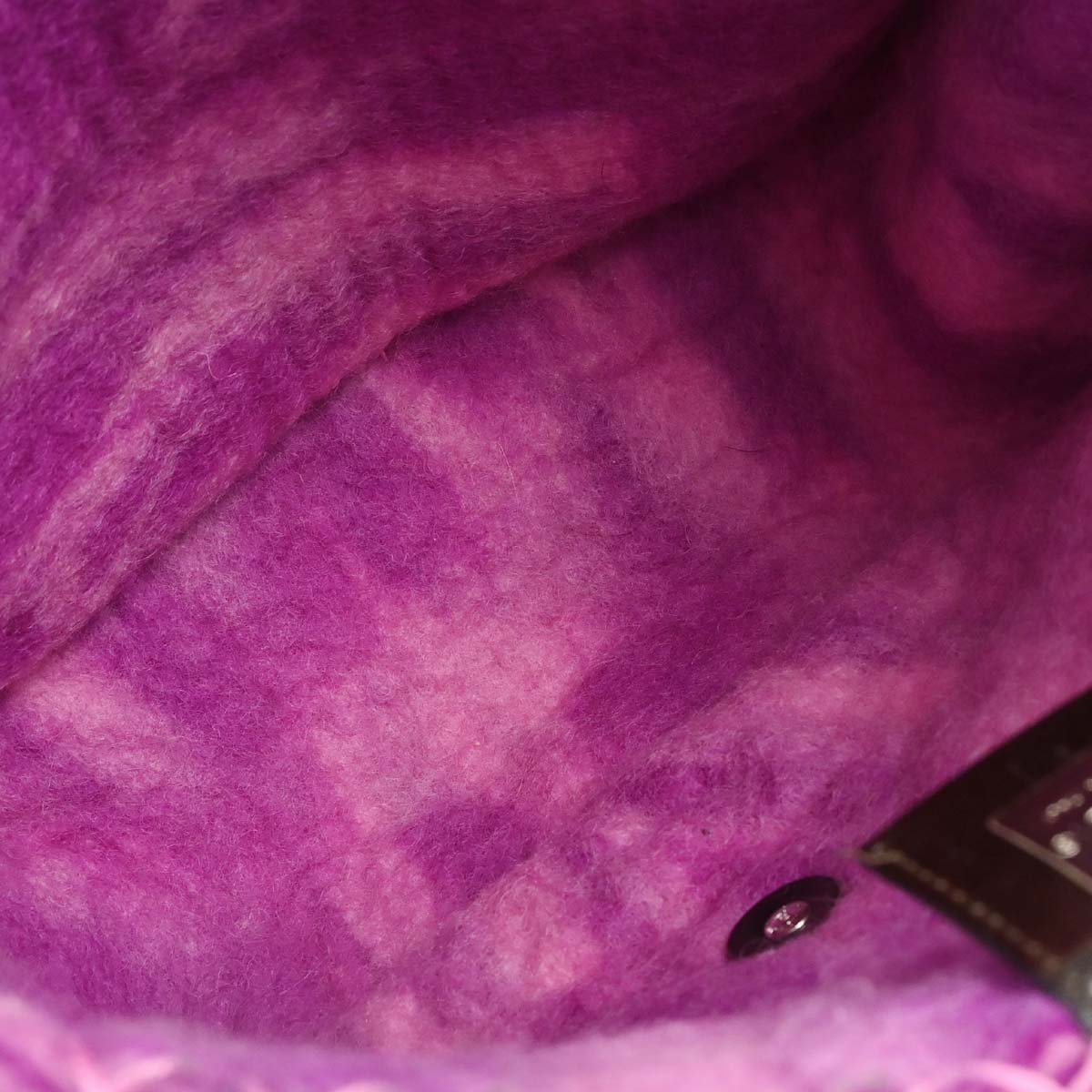 Fendi Purple Felt Patchwork Mamma Baguette Handbag